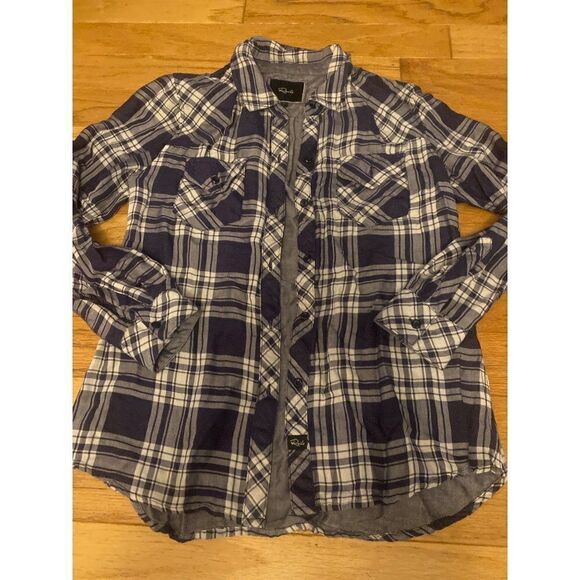 Rails, women's black/white plaid casual button up long sleeve shirt size small - Picture 1 of 10